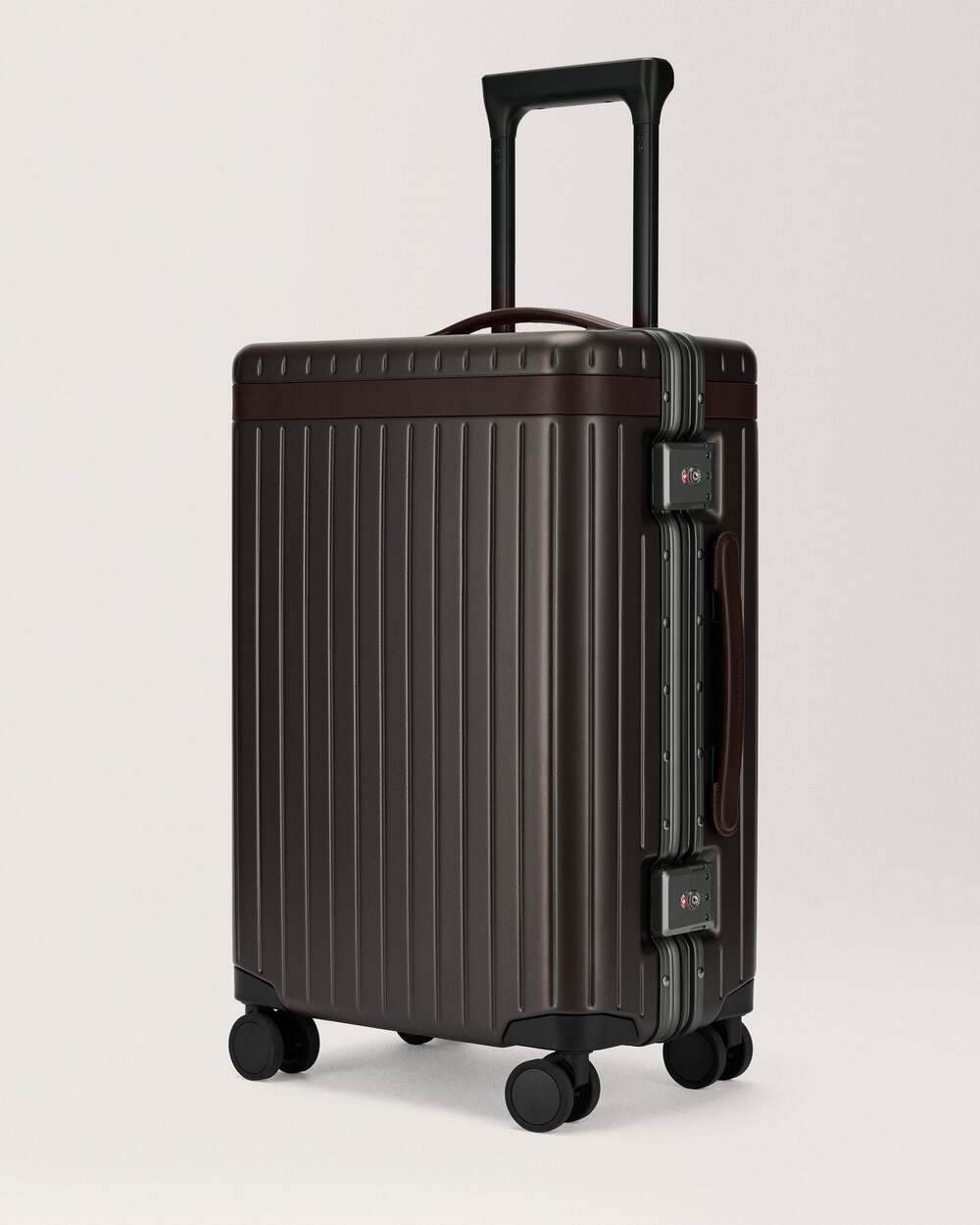 Carl Friedrik Carry-On Hybrid Suitcase 41L Chocolate/Chocolate NEW Authentic
